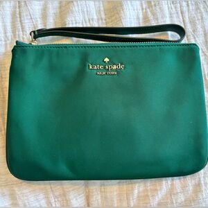 kate spade Green Wristlet with Gold Logo